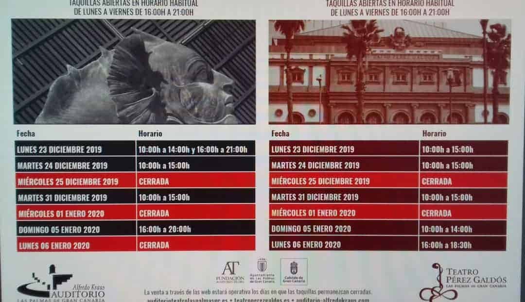 Horario de las taquillas en Navidad