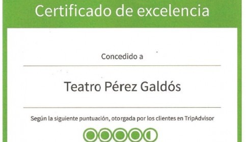 Imagen noticia - El Teatro Pérez Galdós obtiene el certificado de excelencia 2014 de TripAdvisor